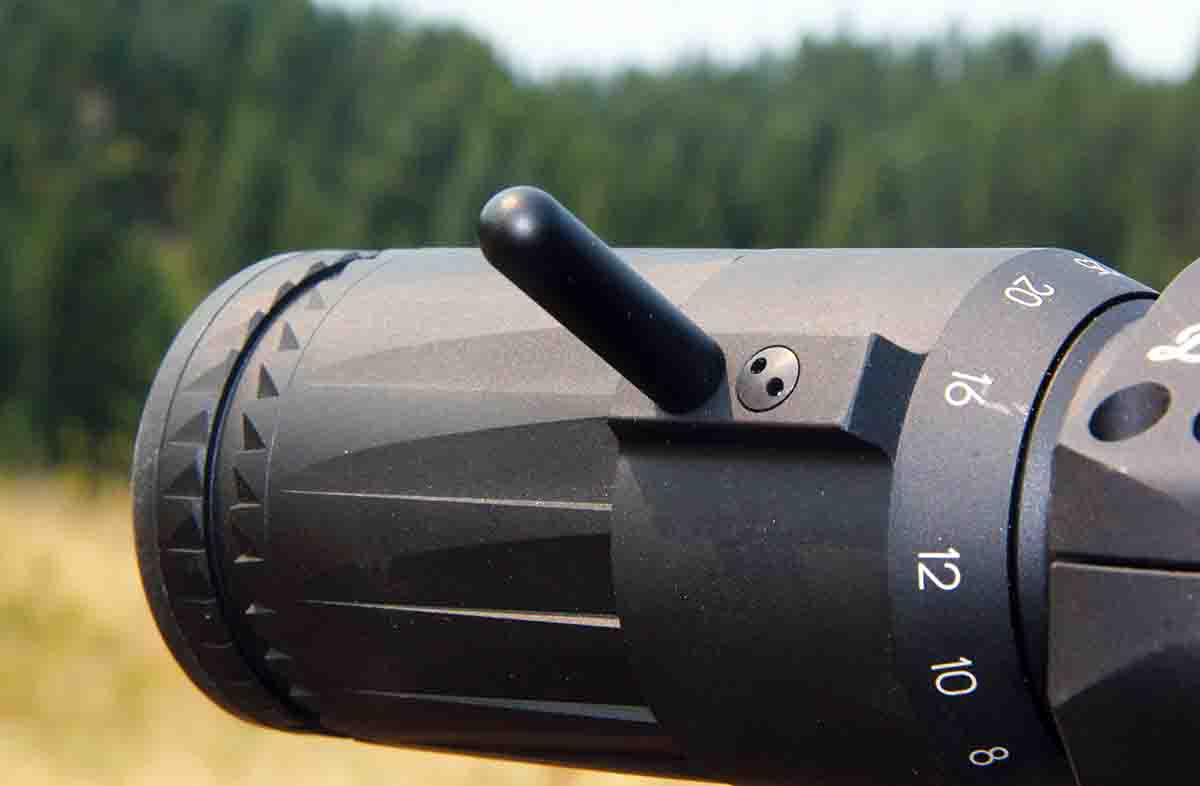 The Vudu 5-25x 50mm comes with an optional extended throw lever for faster magnification changes.